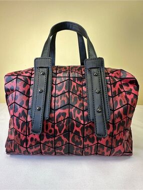 Patrizia Luca Geometric bag red & Black Camo animal print pattern